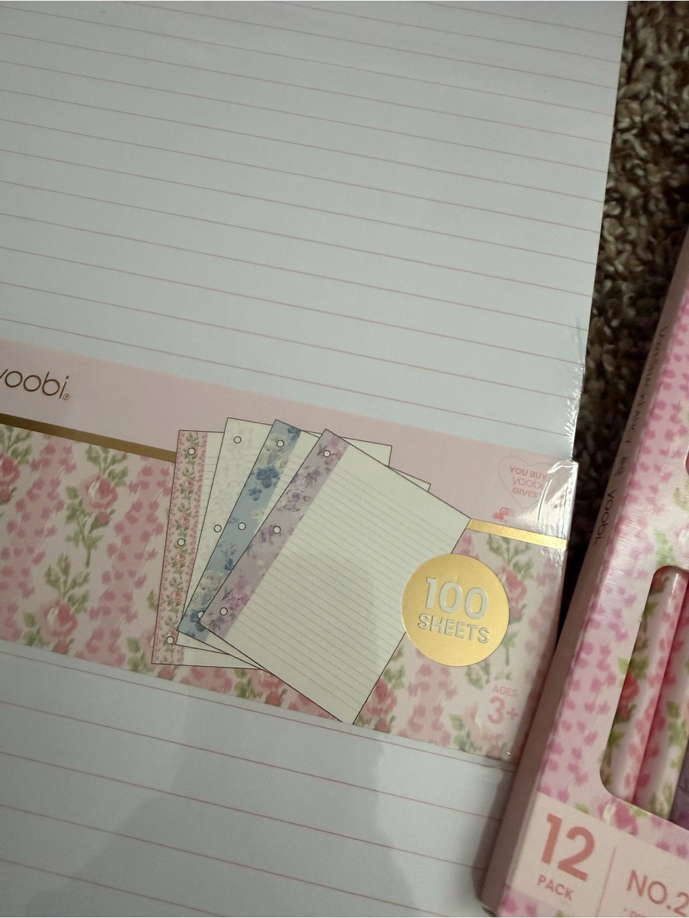 SALE‼️LoveShackFancy Yoobi Pink Quilted Bow-Accent Backpack paper and pencil - Picture 12 of 14
